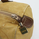 LOEWE Anagram Hand Bag Leather Yellow Gold Auth 182106-10