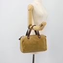 LOEWE Anagram Hand Bag Leather Yellow Gold Auth 182106-18