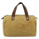 LOEWE Anagram Hand Bag Leather Yellow Gold Auth 182106-13