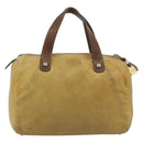 LOEWE Anagram Hand Bag Leather Yellow Gold Auth 182106-2