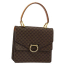 CELINE Macadam Canvas Hand Bag PVC Leather Brown Gold Auth 182108-1