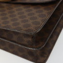 CELINE Macadam Canvas Hand Bag PVC Leather Brown Gold Auth 182108-10