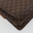 CELINE Macadam Canvas Hand Bag PVC Leather Brown Gold Auth 182108-16