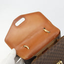 CELINE Macadam Canvas Hand Bag PVC Leather Brown Gold Auth 182108-18