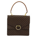 CELINE Macadam Canvas Hand Bag PVC Leather Brown Gold Auth 182108-13