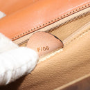 CELINE Macadam Canvas Hand Bag PVC Leather Brown Gold Auth 182108-12