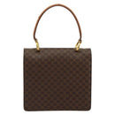 CELINE Macadam Canvas Hand Bag PVC Leather Brown Gold Auth 182108-2