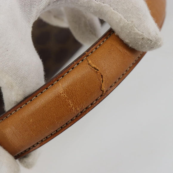 CELINE Macadam Canvas Hand Bag PVC Leather Brown Gold Auth 182108
