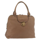 Chloe Elsie Hand Bag Leather Beige Gold Auth 182109-1