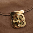 Chloe Elsie Hand Bag Leather Beige Gold Auth 182109-19