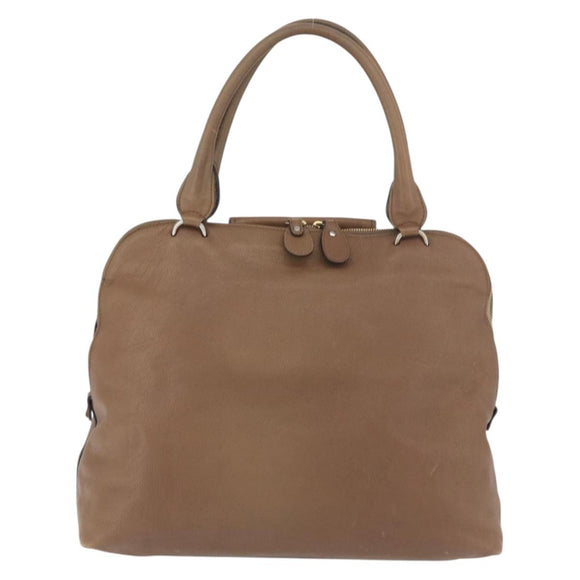 Chloe Elsie Hand Bag Leather Beige Gold Auth 182109