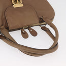 Chloe Elsie Hand Bag Leather Beige Gold Auth 182109-8
