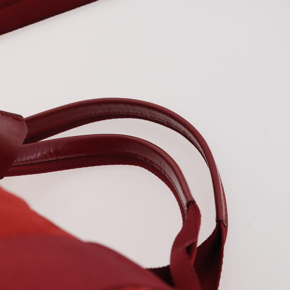 PRADA Boston Bag Nylon 2way Red Silver Auth 182110