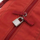 PRADA Boston Bag Nylon 2way Red Silver Auth 182110-21