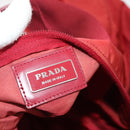 PRADA Boston Bag Nylon 2way Red Silver Auth 182110-24