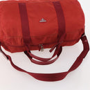 PRADA Boston Bag Nylon 2way Red Silver Auth 182110-7