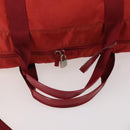 PRADA Boston Bag Nylon 2way Red Silver Auth 182110-8