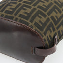 FENDI Zucca Canvas Hand Bag Black Brown Auth 182111-9