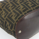 FENDI Zucca Canvas Hand Bag Black Brown Auth 182111-14