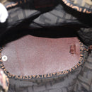 FENDI Zucca Canvas Hand Bag Black Brown Auth 182111-11
