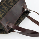 FENDI Zucca Canvas Hand Bag Black Brown Auth 182111-6