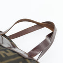 FENDI Zucca Canvas Hand Bag Black Brown Auth 182111-8
