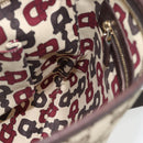 GUCCI GG Canvas Web Sherry Line Shoulder Bag Beige Gold Red 144388 Auth 182113A-20