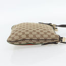 GUCCI GG Canvas Web Sherry Line Shoulder Bag Beige Gold Red 144388 Auth 182113A-4