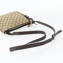 GUCCI GG Canvas Web Sherry Line Shoulder Bag Beige Gold Red 144388 Auth 182113A-7