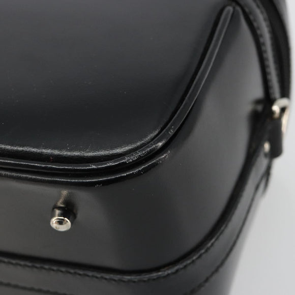 GUCCI Bamboo Vanity Hand Bag Leather Black Silver 013 2122 2490 Auth 182121