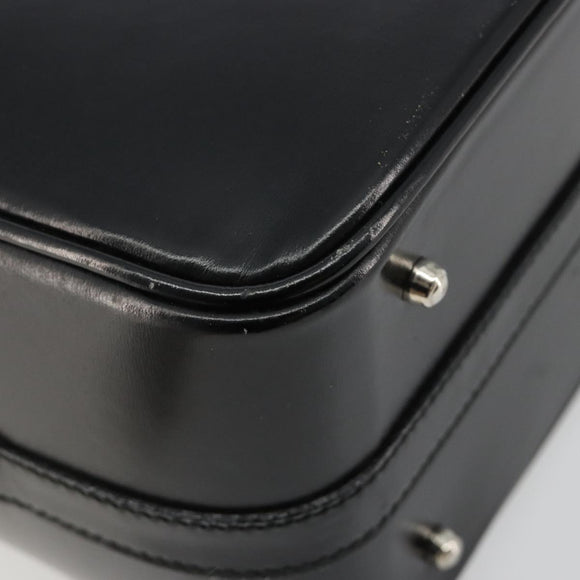 GUCCI Bamboo Vanity Hand Bag Leather Black Silver 013 2122 2490 Auth 182121