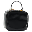 GUCCI Bamboo Vanity Handtas Lakleer Zwart Goud Auth 182122-1