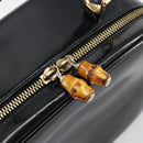 GUCCI Bamboo Vanity Handtas Lakleer Zwart Goud Auth 182122-14
