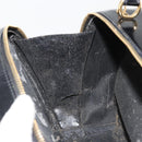 GUCCI Bamboo Vanity Handtas Lakleer Zwart Goud Auth 182122-18