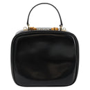 GUCCI Bamboo Vanity Handtas Lakleer Zwart Goud Auth 182122-2