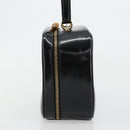 GUCCI Bamboo Vanity Handtas Lakleer Zwart Goud Auth 182122-4