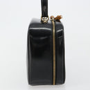 GUCCI Bamboo Vanity Handtas Lakleer Zwart Goud Auth 182122-5