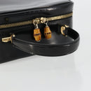 GUCCI Bamboo Vanity Handtas Lakleer Zwart Goud Auth 182122-7