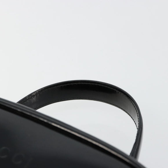 GUCCI Bamboo Vanity Handtas Lakleer Zwart Goud Auth 182122