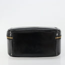 GUCCI Bamboo Vanity Handtas Lakleer Zwart Goud Auth 182122-9