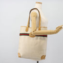 GUCCI Micro GG Supreme Web Sherry Line Bag PVC White 002 904 0131 Auth 182124-19