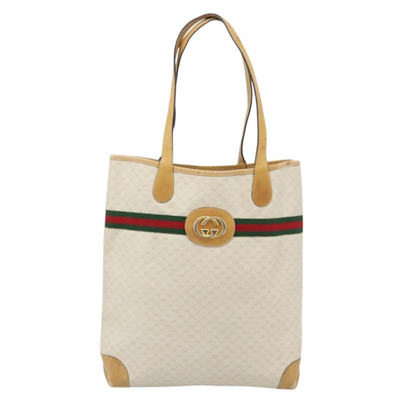 GUCCI Micro GG Supreme Web Sherry Line Bag PVC White 002 904 0131 Auth 182124