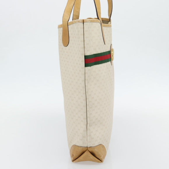 GUCCI Micro GG Supreme Web Sherry Line Bag PVC White 002 904 0131 Auth 182124