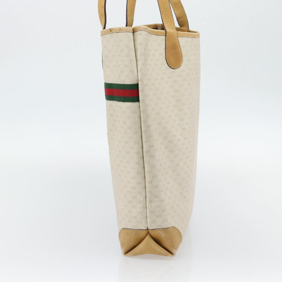 GUCCI Micro GG Supreme Web Sherry Line Bag PVC White 002 904 0131 Auth 182124