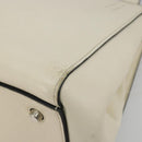 CELINE Handtasche Leder Weiß Silber Auth-9