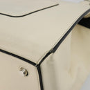 CELINE Handtasche Leder Weiß Silber Auth-15