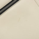 CELINE Handtasche Leder Weiß Silber Auth-10