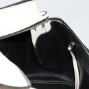 CELINE Handtasche Leder Weiß Silber Auth-18