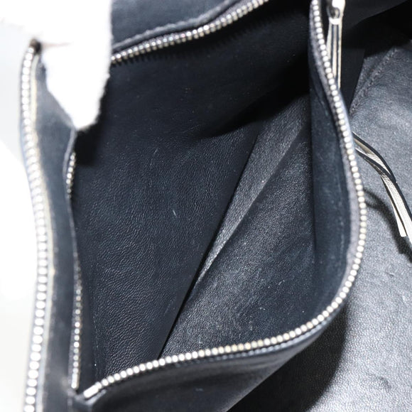 CELINE Handtasche Leder Weiß Silber Auth