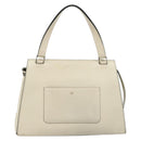 CELINE Handtasche Leder Weiß Silber Auth-2
